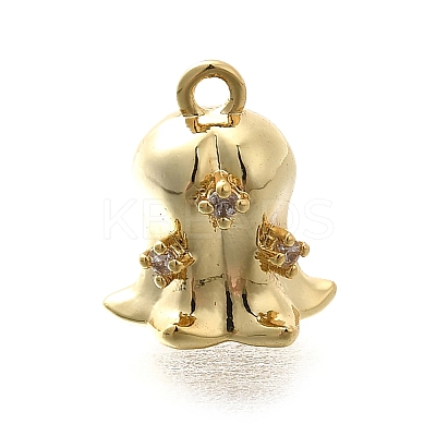 Brass Micro Pave Cubic Zirconia Pendants KK-Q035-15G-02-1