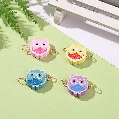 Spray Painted Wood Connector Charms PALLOY-JF01427-07-1