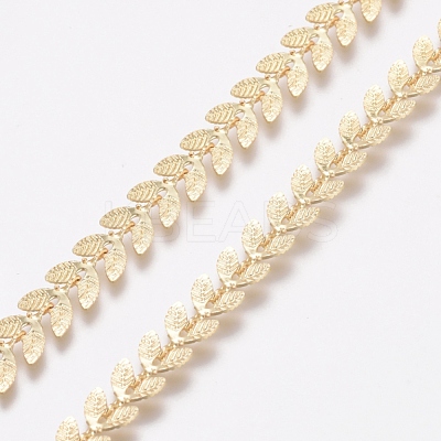 Brass Handmade Cobs Chains X-CHC-G006-13G-1