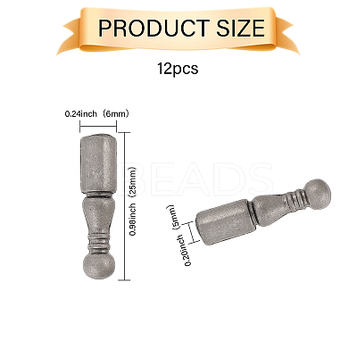 12Pcs Alloy Cord Ends FIND-CA0009-70B-1