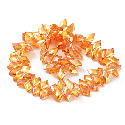 Electroplate Rhombus Glass Beads Strands EGLA-A036-12A-FR01-1