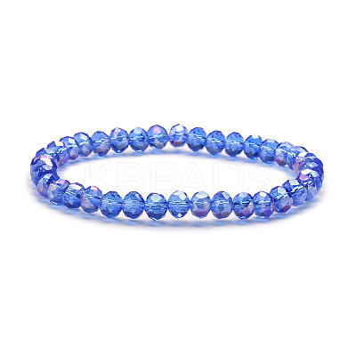 Fashionable Faceted Rondelle Glass Beads Stretch Bracelets for Women Girls Gift TQ6391-3-1