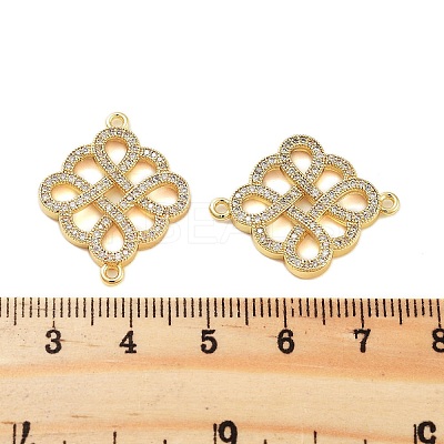 Rack Plating Brass Micro Pave Clear Cubic Zirconia Chinese Knot Links KK-S379-21G-1