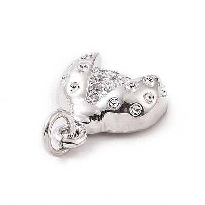 Brass Micro Pave Cubic Zirconia Charms KK-C012-44P-1