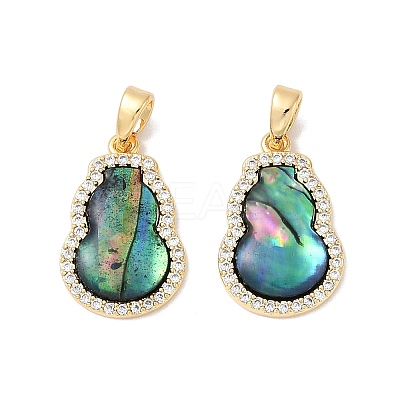 Brass Micro Pave Clear Cubic Zirconia Pendants KK-Q030-08G-1
