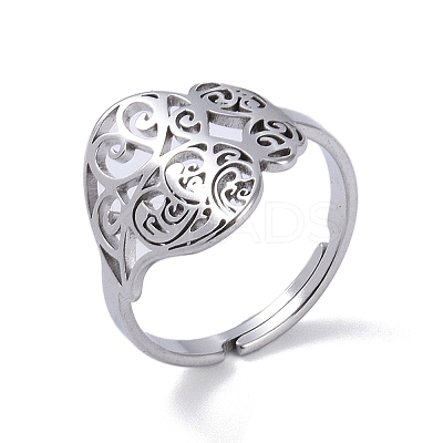Non-Tarnish 201 Stainless Steel Finger Rings LS-RJEW-C074-08P-1