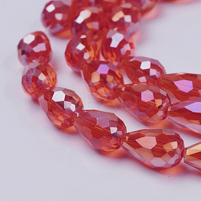 Electroplate Glass Beads Strands EGLA-D015-15x10mm-16-1