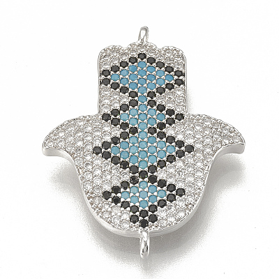 Brass Micro Pave Cubic Zirconia Links ZIRC-Q015-074P-1