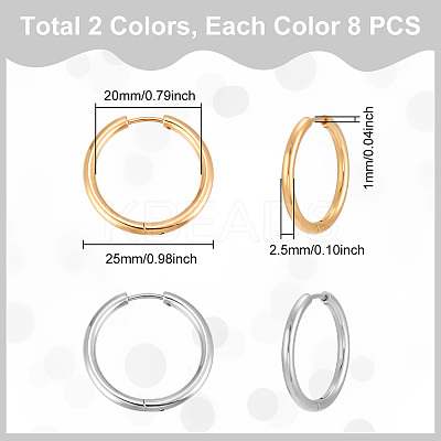 304 Stainless Steel Hoop Earrings EJEW-UN0001-06-1