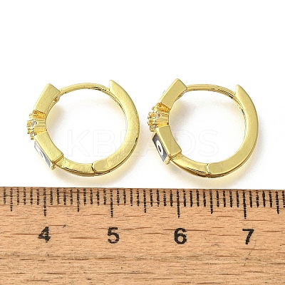 Brass Clear Cubic Zirconia Hoop Earrings EJEW-M047-07G-1