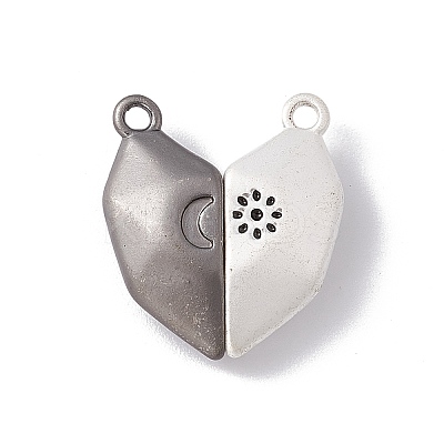 Love Heart Alloy Magnetic Clasps FIND-C013-02B-1