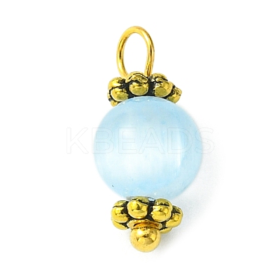 Natural Selenite Dyed Round Charms PALLOY-JF02218-1