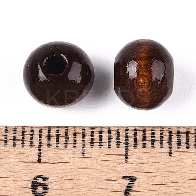 Spray Painted Round Natural Schima Wood Beads WOOD-A018-8mm-13-1