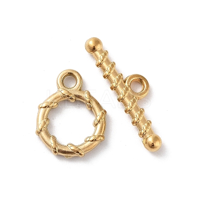 Ion Plating(IP) 304 Stainless Steel Ring Toggle Clasps STAS-A092-09D-G-1