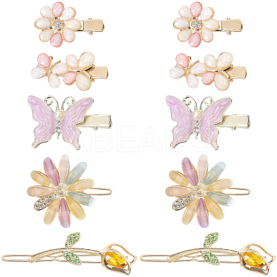 2 Bags Alloy & Resin Hair Clips Kits PHAR-SC0001-004-1