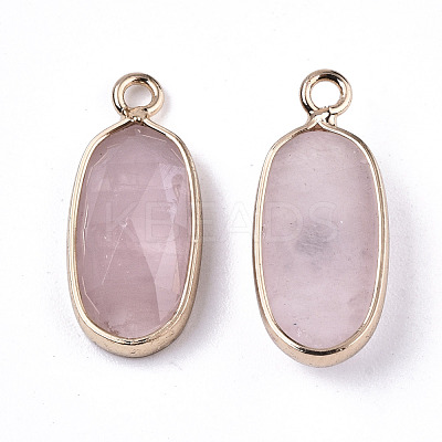 Natural Rose Quartz Pendants G-N326-45D-1