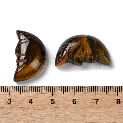 Natural Tiger Eye Carved Healing Moon with Human Face Figurines G-B062-06A-1