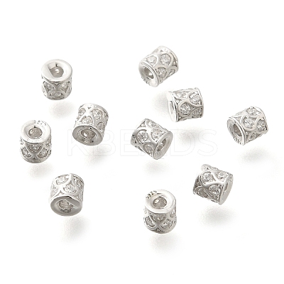 925 Sterling Silver Micro Pave Clear Cubic Zirconia Spacer Beads STER-U006-16P-1