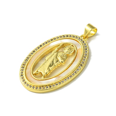 Real 18K Gold Plated Brass Micro Pave Cubic Zirconia Pendants KK-H472-14G-11-1