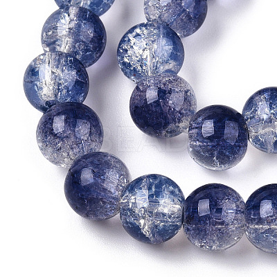 Transparent Crackle Baking Paint Glass Beads X1-DGLA-T003-01C-02-1