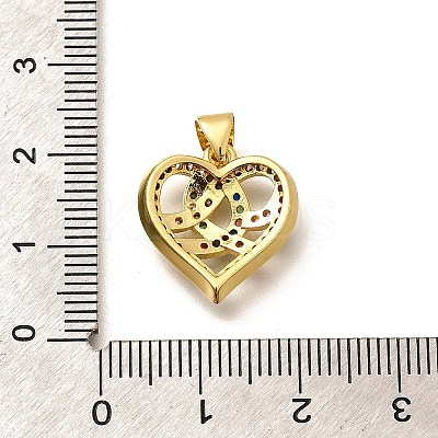 Rack Plating Brass Micro Pave Cubic Zirconia Pendants KK-L226-001G-10-1