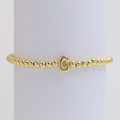 Brass Beaded Stretch Bracelets for Women FS-WG560D0-03-1