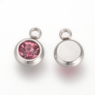 201 Stainless Steel Rhinestone Charms STAS-S068-10-1