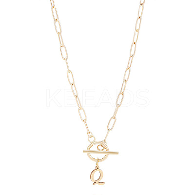 304 Stainless Steel Letter Pendant Necklaces NJEW-LP0001-52Q-G-1