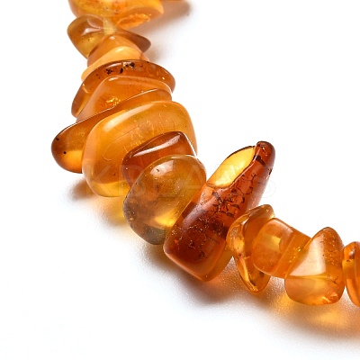 Natural Amber Chip Beads Stretch Bracelets Set for Parent and Kid BJEW-JB06819-1