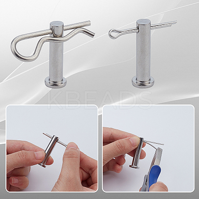 55Pcs 304 Stainless Steel Hitch Pin Clips & 90Pcs Open Latch & 39Pcs Connecting Rod Plug Bolt Pins STAS-AR0002-68-1