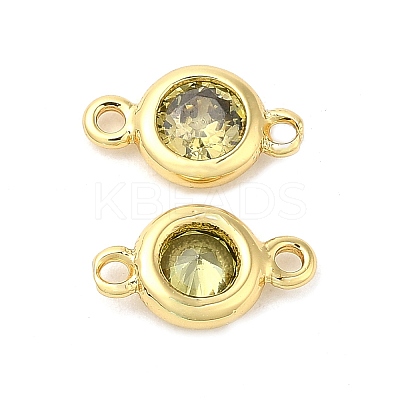 Brass Pave Cubic Zirconia Connector Charms KK-TAC0015-01G-05-1