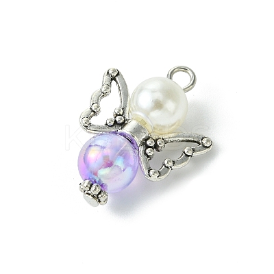 Imitation Pearl Acrylic Pendants PALLOY-JF02624-03-1