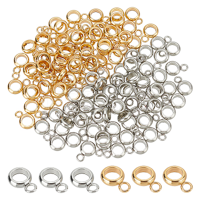 120Pcs 2 Colors 201 Stainless Steel Tube Bails STAS-AR0002-24-1