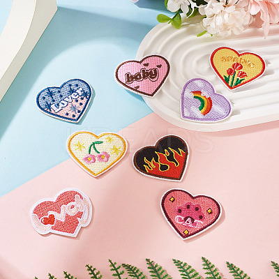 Heart Polyester Computerized Embroidery Cloth Iron on/Sew on Patches PATC-TAC0011-01-1