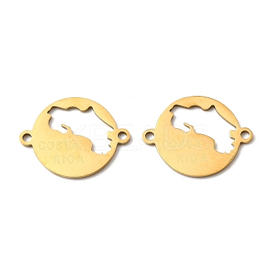 201 201 Stainless Steel Connector Charms STAS-D380-03G-1