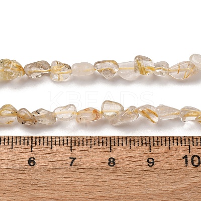 Natural Gold Rutilated Quartz Beads Strands G-I389-A25-1