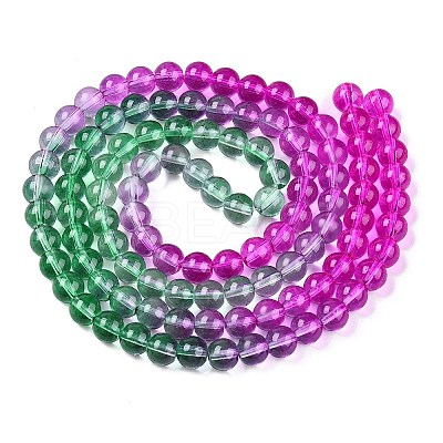 Baking Paint Transparent Glass Beads X-DGLA-M001-8mm-06-1