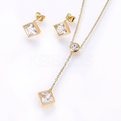 304 Stainless Steel Jewelry Sets SJEW-H137-21-1