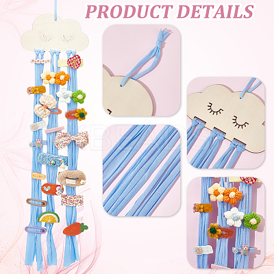 Cloud Wooden Hairpin Hair Clip Hanging Holder Storage Organizer WH-WG78846-05-1