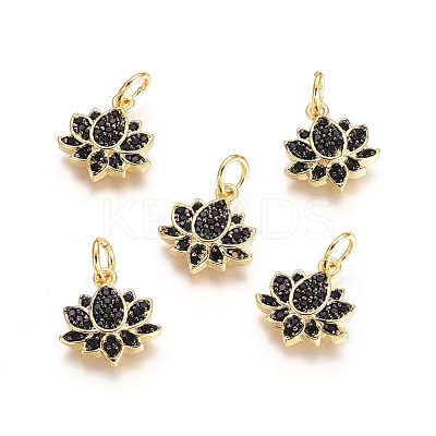 Brass Micro Pave Cubic Zirconia Charms ZIRC-G161-22-1