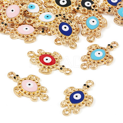 12Pcs 6 Colors Alloy Enamel Connector Rhinestone Settings FIND-TA0004-85-1