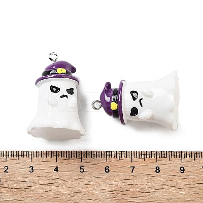 Halloween Theme Baking Paint Resin Pendants RESI-G103-01B-1