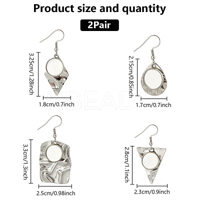 8 Pairs 4 Styles Blank Glass Dome Dangle Earrings EJEW-AB00027-1