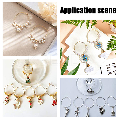 60Pcs 2 Colors 316 Surgical Stainless Steel Wine Glass Charms Rings STAS-DC0001-45-1