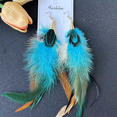 Alloy Feather Dangle Earrings FS-WGF4526-01-1