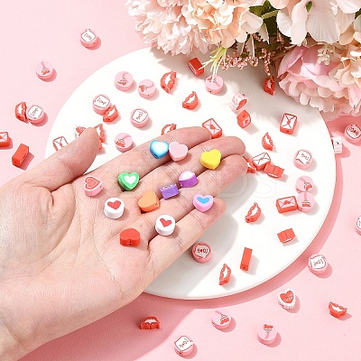 50Pcs Handmade Polymer Clay Beads CLAY-YW0002-30-1