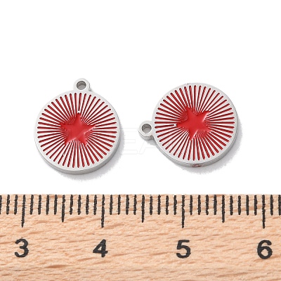 304 Stainless Steel Enamel Charms STAS-M102-23P-02-1