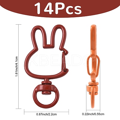 14Pcs Spray Painted Eco-Friendly Alloy Swivel Snap Hook Clasps FIND-FS0004-60-1