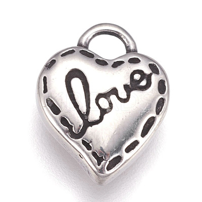 304 Stainless Steel Pendants STAS-O101-44AS-1