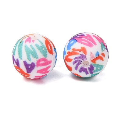 Food Grade Eco-Friendly Printed Silicone Beads SIL-A013-01A-01-1